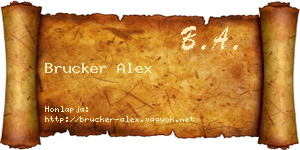 Brucker Alex névjegykártya